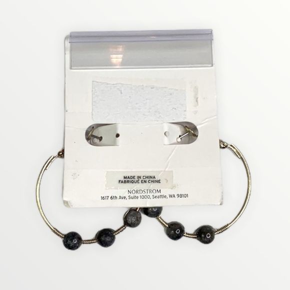 Melrose and Market Genuine Stone Hoop Earrings - Picture 2 of 2